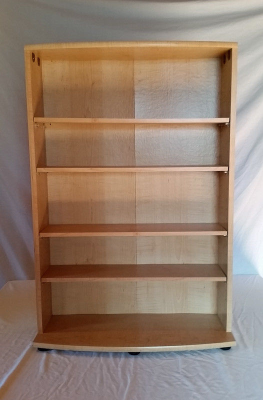 dvd  cd bookcase storage oak with particle board 4 adjustable shelves organizer
