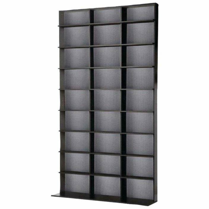 Multimedia Storage Cabinet Tower Rack Movie DVD CD Collection Shelves Wall NEW