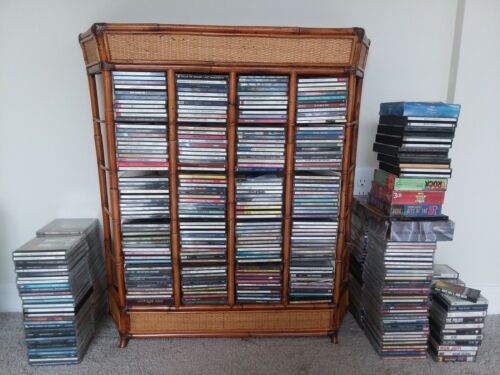 Rattan Import Selamat Designs CD Rack Stand with 366 CDs 32 Cassettes