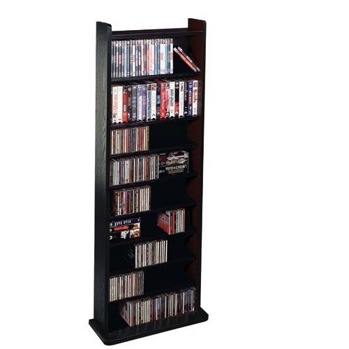 CD-500 BLACK Multimedia Storage Shelving Rack CD DVD Games VHS Blu-Ray Shelves