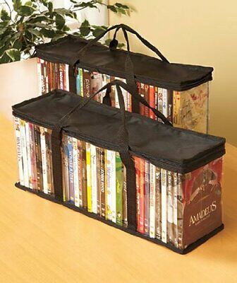 Set Of 2 Dvd Storage Bags holds 40 Dvd's Each - 80 Total