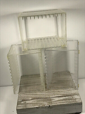 Lot (x3) Vintage Stackable Acrylic CD Cases Holder