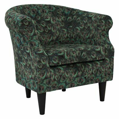 Fox Hill Nikole Peacock Print Club Chair, Green