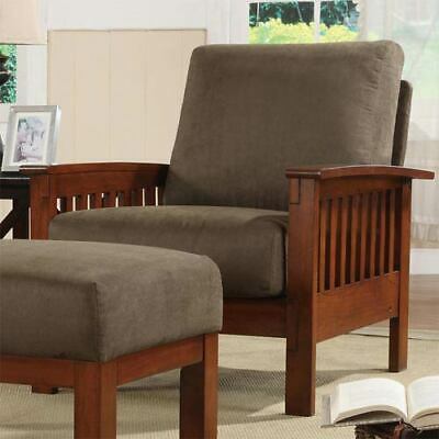 HomeHills Mission Chair with Olive Microfiber - 229912-1OL