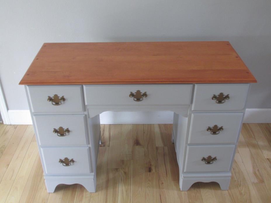 Used Two-Tone Wood Office Desk *vintage* great condition!