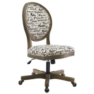 Linon Rubberwood And Foam Desk Chair With Rustic Gray Finish OC099PAR01U