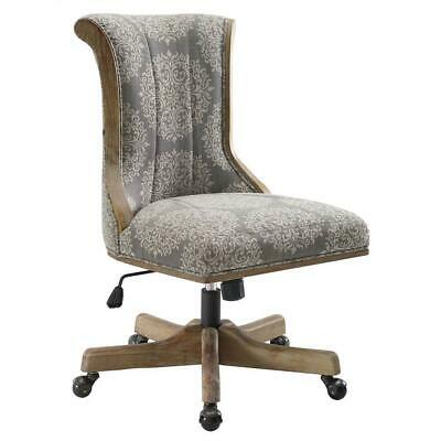 Linon Hardwoods And Foam And Fabric Desk Chair In Antique Brown OC103GRY01U