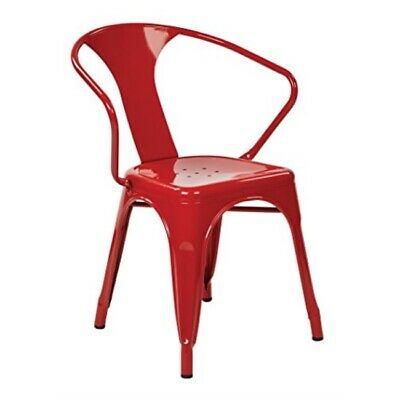 OSP Designs Patterson 30-inch Metal Frame Chair, Red, 4-Pack