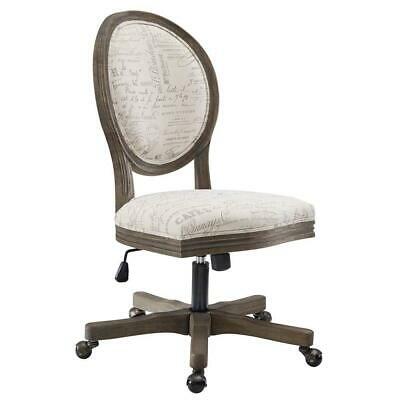 Linon Rubberwood And Foam Desk Chair With Rustic Gray Finish OC098SCPT01U