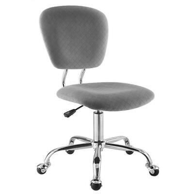 Linon Poplar And Metal Desk Chair With Chrome Finish OC097VGRY01U