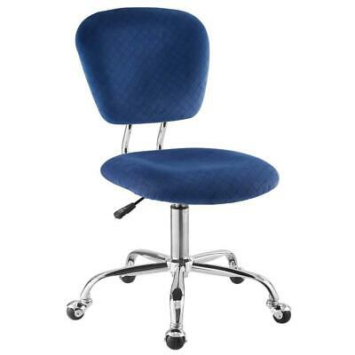 Linon Poplar And Metal Desk Chair With Chrome Finish OC096VBLUT01