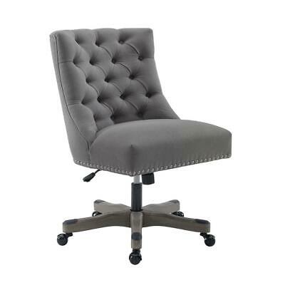 Linon Plywood And Pine And Fabric Desk Chair With Gray Wash Finish OC094LGRY01U