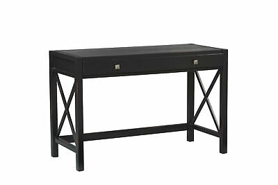 Linon Pine And Painted Mdf Desk With Antique Black Finish 86105C124-01-KD-U