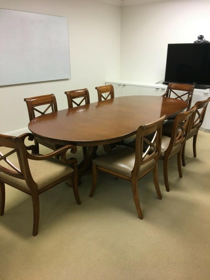 Long Double Pedestal Table with Baker Milling Road Chairs (10)