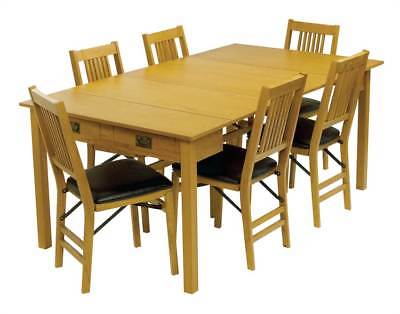 Dining Table w Chairs in Warm Oak Finish [ID 34012]