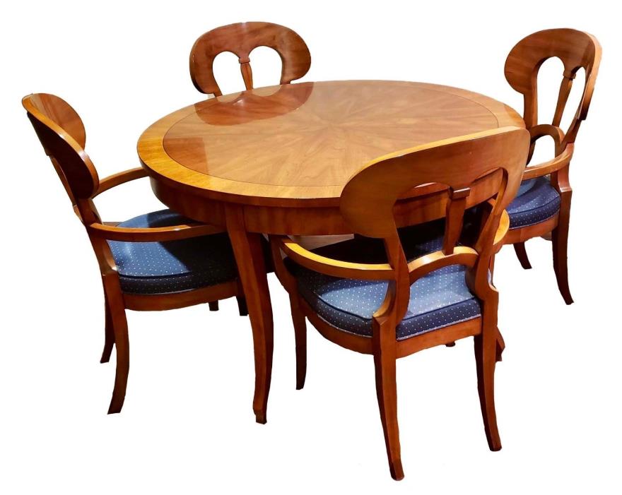 John Widdecomb Dining Table and 4 Captain Chairs