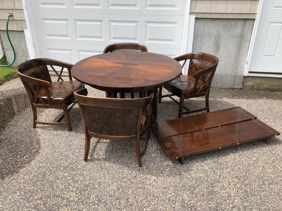 Beautiful Thomasville burl table & chairs & 2 leaves excellent