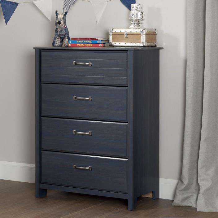 Blue 4 Drawer Dresser Chest Home Living Kids Bedroom Storage Furniture