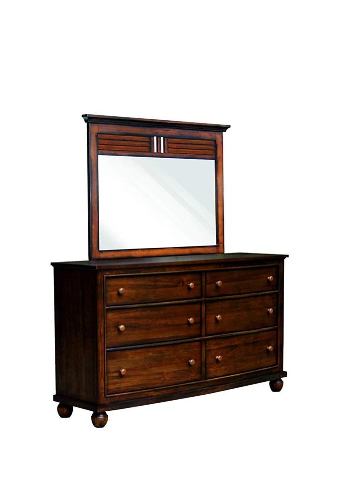 Sunset Trading CF-1130_34-0158 Bahama Shutter Wood Dresser & Mirror, Tropical