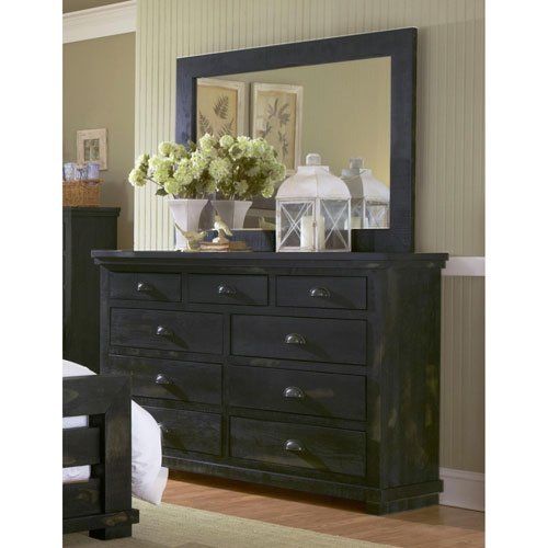 Progressive Furniture Drawer Dresser, 64 x 18 x 42, Black