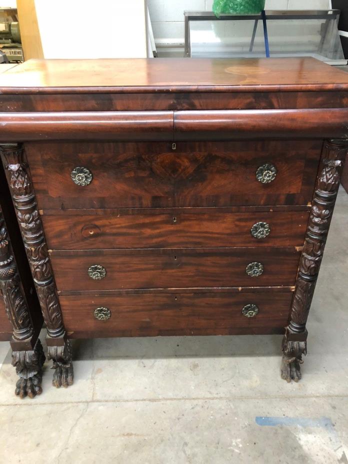 Empire Furniture Male and Female Mahogany Dresser with Pineappling 1800-1815