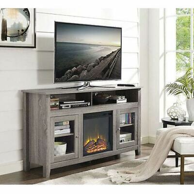 Walker Edison Furniture Co. 58-inch Wood Highboy Fireplace TV Stand - Driftwood