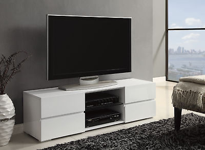 Coaster Contemporary Wood Media Cabinet With Glossy White Finish 700825