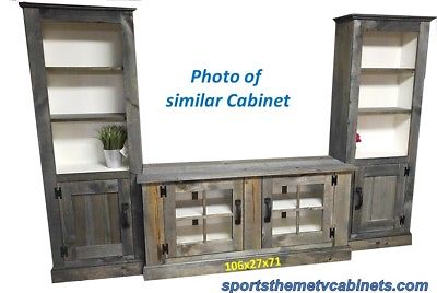 LARGE TV Entertainment Center Wall Unit (Rustic Collection)