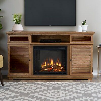 RealFlame Cavallo Electric Fireplace Entertainment Center Elm Finish