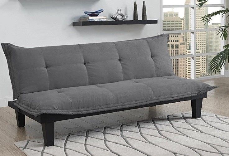 Futon Sofa Bed Couch Sleeper Furniture Microfiber Modern Decor Fold Gray Lounger