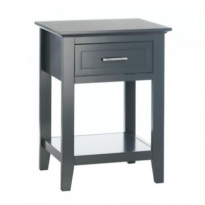 Side Table, Gray, Wood, Night Stand, End Table,1 Drawer, Contemporary,Crosstown