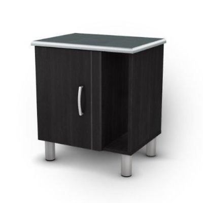 Black Onyx Nightstand with 1 Door & 1 Adjustable Shelf