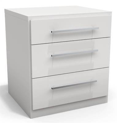3-Drawer Nightstand in White Lacquer [ID 3754332]