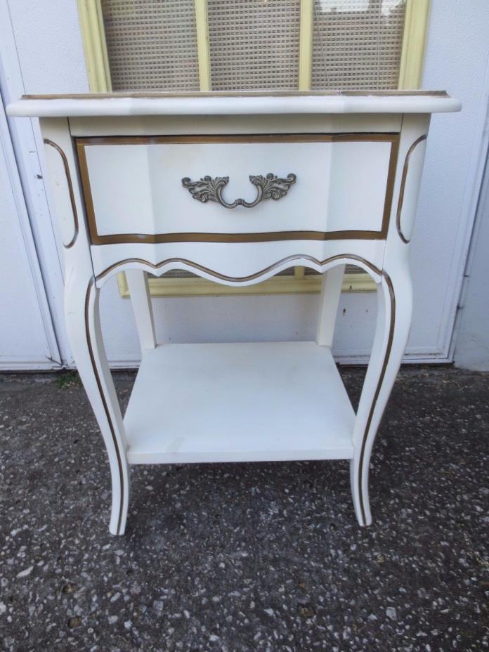 Serpentine Nightstand French Provincial Hollywood Regency Country Louis XVII