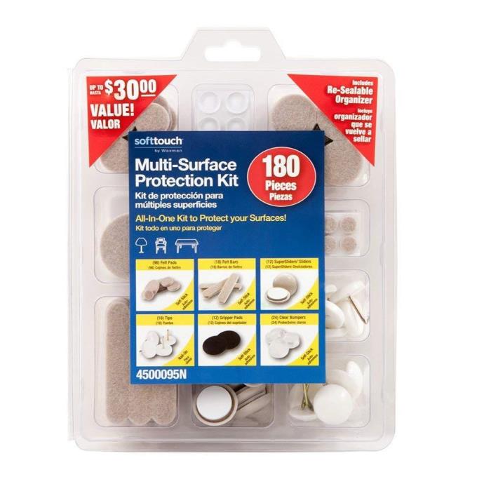 SoftTouch 4500095N Multi-Surface Hardwood & Carpet Protection Value Kit, Brown,