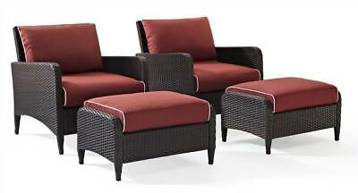 2-Pc Outdoor Wicker Seating Set with Two Ottoman [ID 3200861]