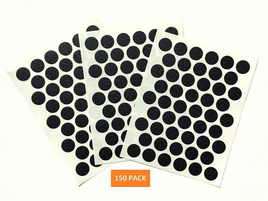Pack of 150 Black Self Adhesive Plastic Screw Hole Covers PVC Caps Sticke