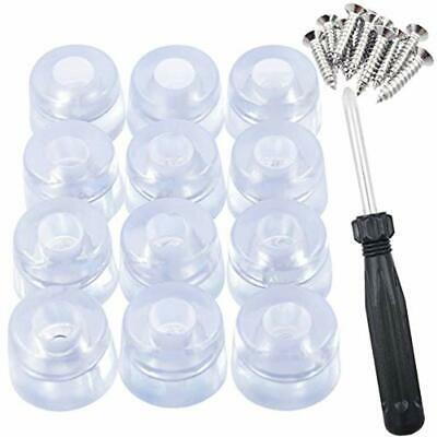 QY 12PCS Transparent Cylindrical Shape Rubber Non Slip Skid Feet Pad For Table