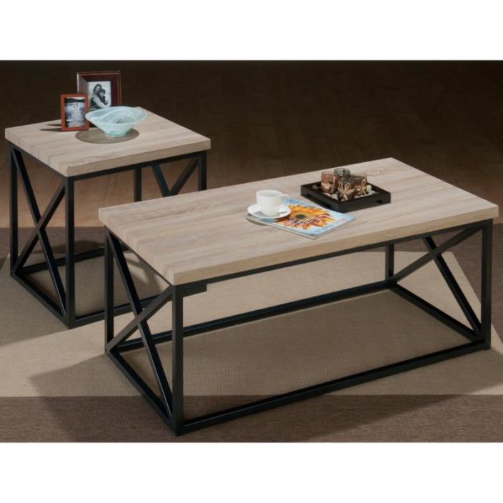 Coffee Table 3-Piece Set with/ Two Nightstand For Living Room
