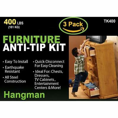 Hangman Anti-Tip Kit Prevent Furniture Falling-Steel (TK-400-3) Electronics