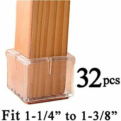 Chair Leg Floor Protectors With Felt Furniture Pads, Glides Feet Caps, 32 Pack,