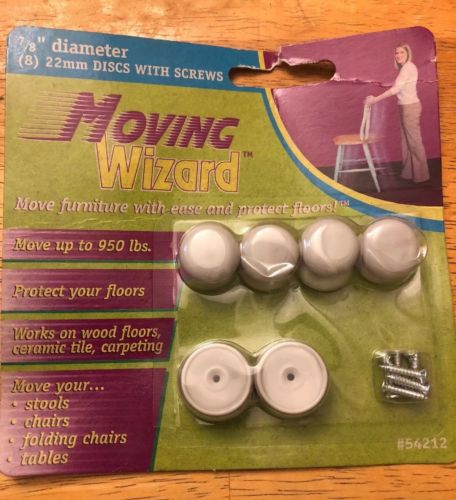 8 Discs Moving Wizard 7/8” Sliders Hardwood Floor Protector: Table/Chair/Stool