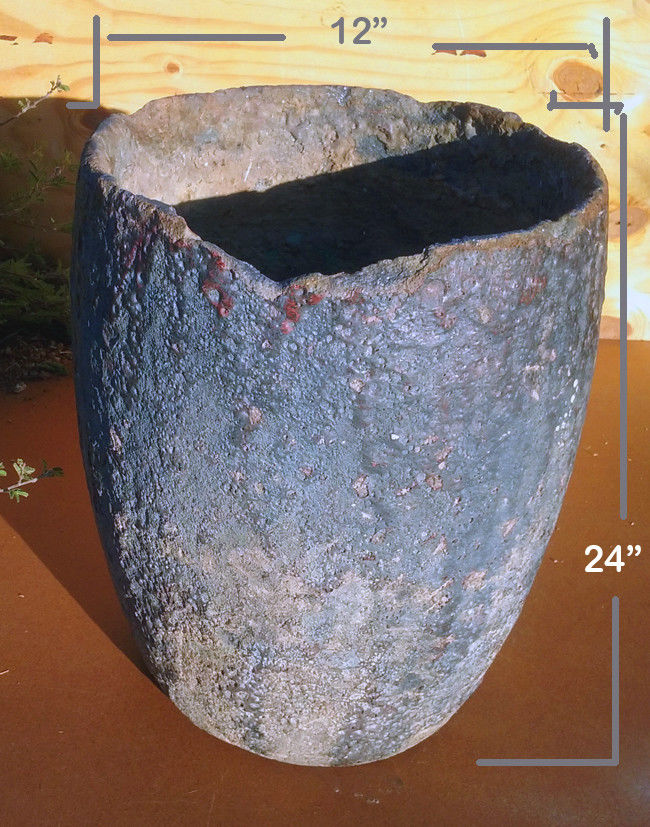 Ceramic Vase Urn Pots or Planter Crucible Mining Ind. Decor Motif INSIDE or OUT