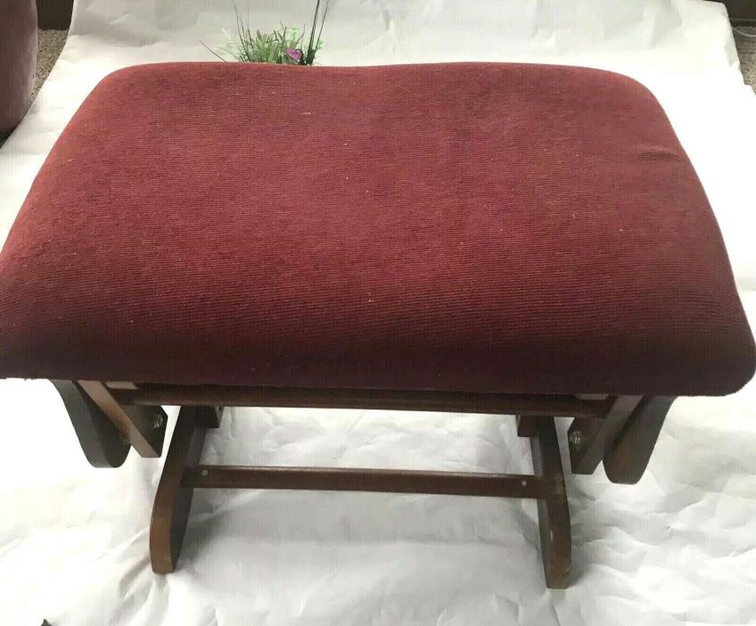 Gliding Sturdy Foot Stool Top Sophisticated Look  Living Room Red Burgundy