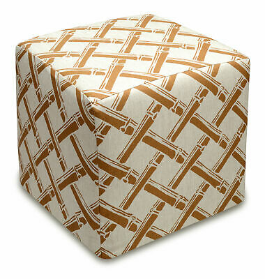 123 Creations Bamboo Trellis Cube Ottoman