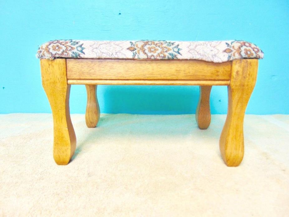 Footstool Wood Frame Light Oak finish cloth cover padded colorful colors storage