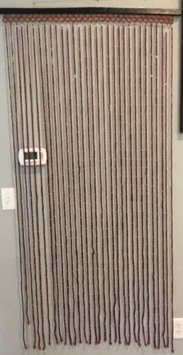 Vintage Wood Bead Door Curtain Hippie Bohemian Tropical room doorway divider