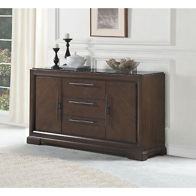 Alcott Hill Coley Three Drawers Wooden Credenza
