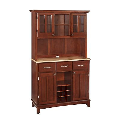 Home Styles 5100-0071-72 Buffet of Buffets Natural Wood with Hutch Cherry Fin...