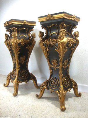 Pair Marble Top Table Pedestal Beautiful